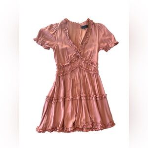 Pink Ruffle Mini Dress